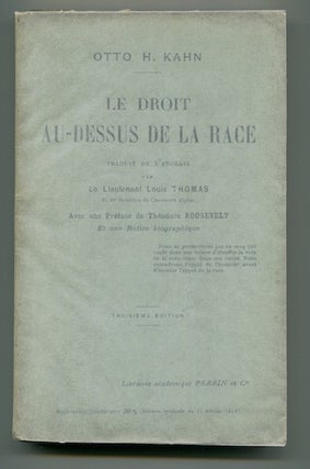 Item #12614 Le Droit Au-Dessus De La Race (Right Above Race). Otto H. Kahn