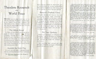 Item #16759 (Prospectus) Theodore Roosevelt and World Peace; Advertising Prospectus for...