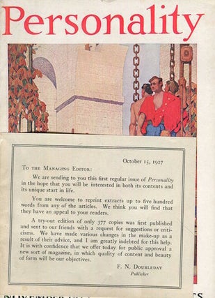 Item #16950 Personality Magazine, November, 1927 Vol. 1 No. 1. Theodore Roosevelt