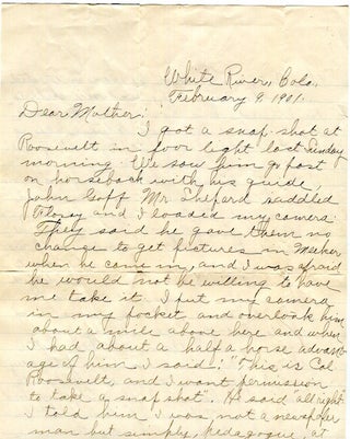 Item #16974 An Autographed Letter, Signed. Theodore Roosevelt, Arthur ???
