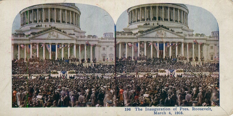 Item #17571 Stereo View In Color Of The Inauguration Of President Roosevelt March 4, 1905. Theodore Roosevelt.