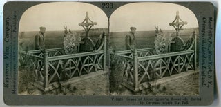 Item #17579 Stereo View Grave Of Lt. Quentin Roosevelt Buried By Germans Where He Fell. Theodore...