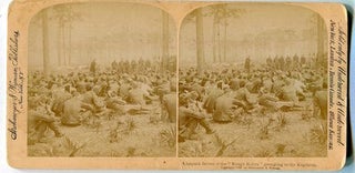 Item #17583 Stereoview Chaplain Brown Of The “Rough Riders” Preaching To The Regiment....