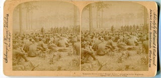 Item #17583 Stereo View Chaplain Brown Of The “Rough Riders” Preaching To The Regiment....