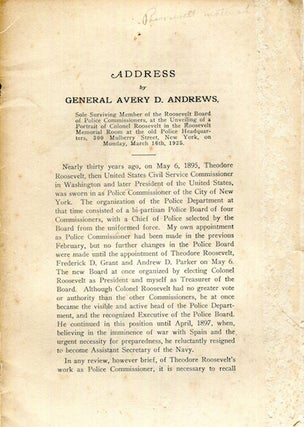 Item #17649 An Address. General Avery D. Andrews