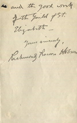 Item #19021 Richard Pearson Hobson, (Als) Autographed letter, signed. Richard Pearson Hobson